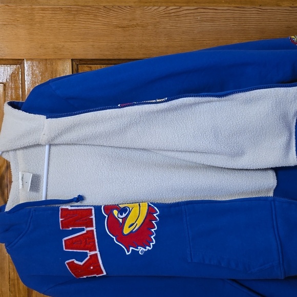 Kansas Jayhawks Zip Up Hooded Sweatshirt L - Picture 3 of 4